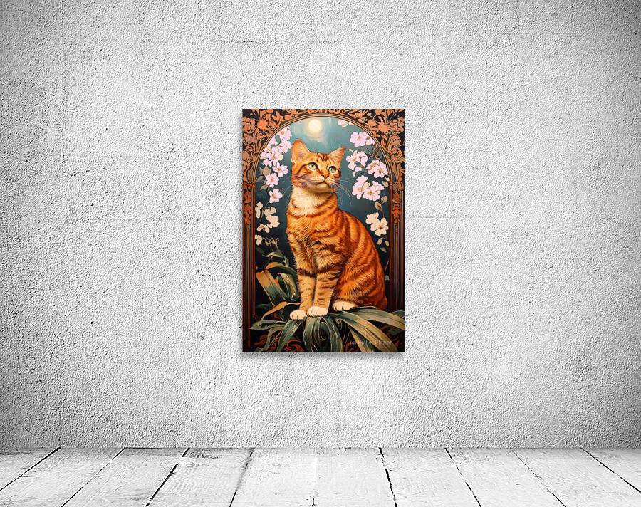 Blossem red cat Wall Preview