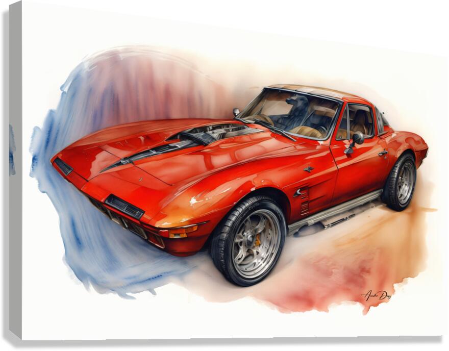 Corvette C2 1956 15. Canvas Print