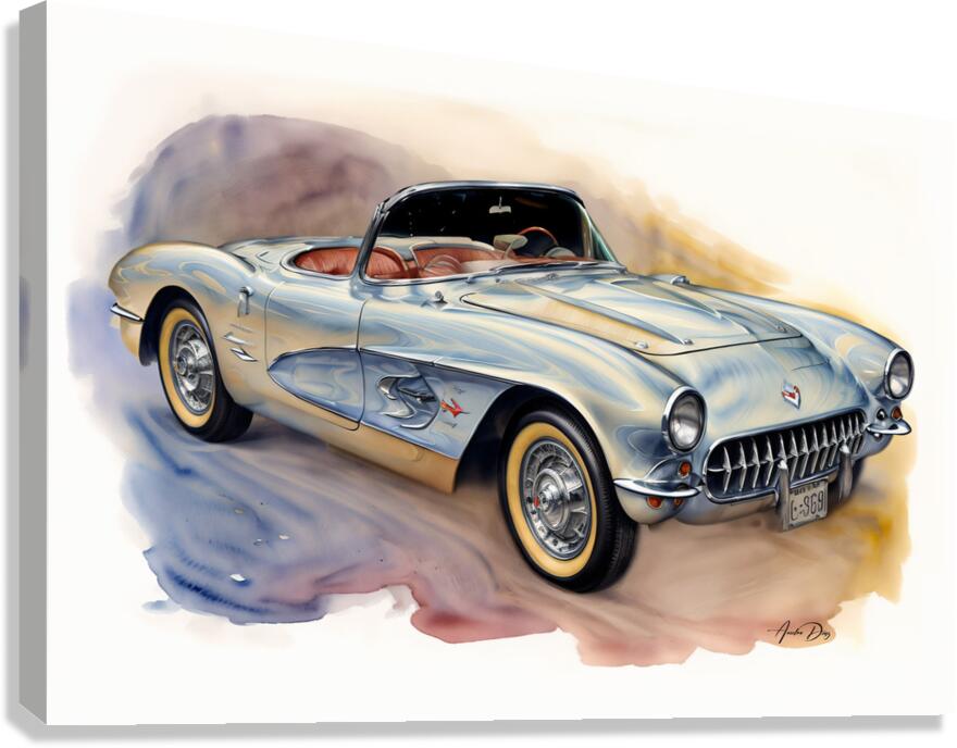 Corvette C2 1957 12 Canvas Print