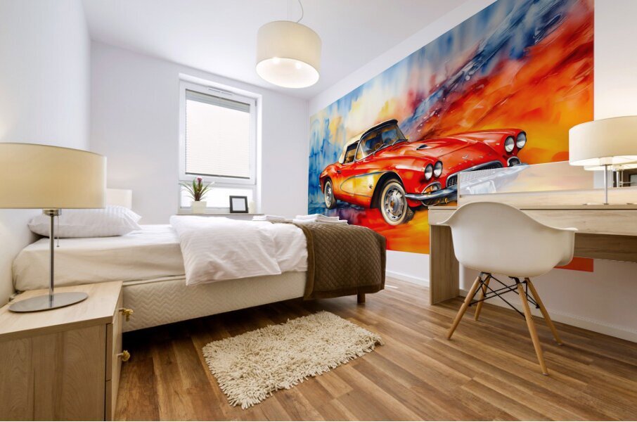 1952 Corvette C2 5 Mural print
