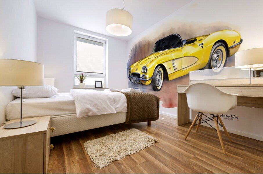 1952 Corvette C2 6 Mural print
