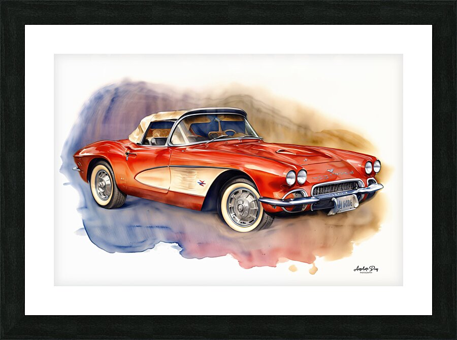 1952 Corvette C2 3 Picture Frame print