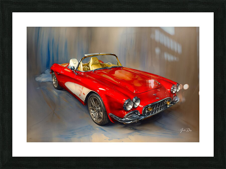 Corvette C2 1957 9 Picture Frame print