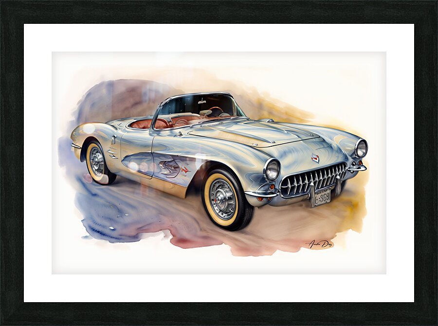 Corvette C2 1957 12 Picture Frame print