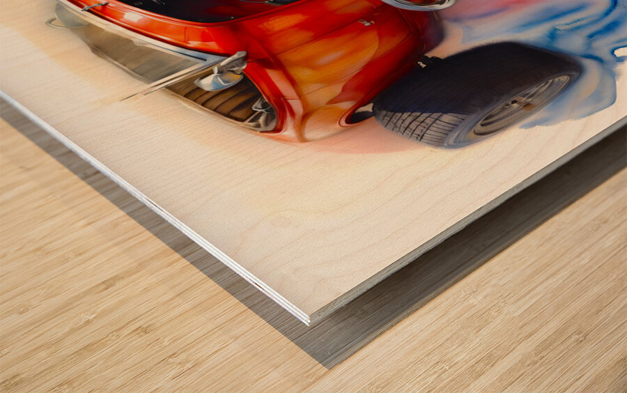 Hot Rod 4 Wood print