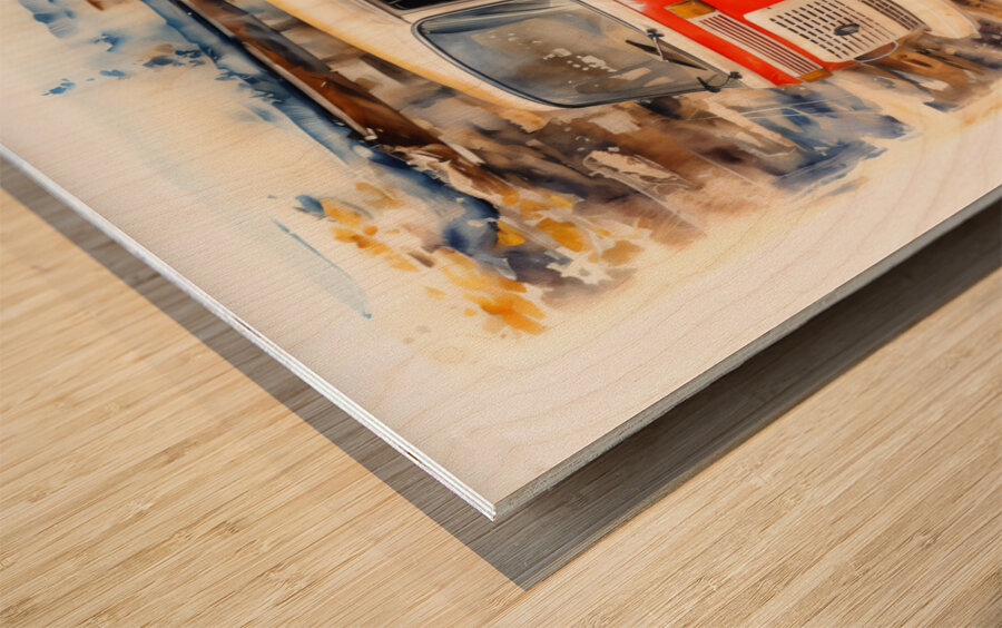 Mini bus Van Wood print