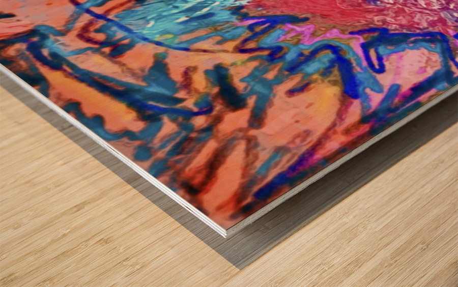 Minds Time Melting into Colors Wood print