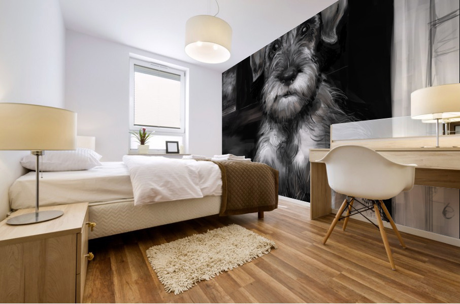 Schnauzer Pup Mural print