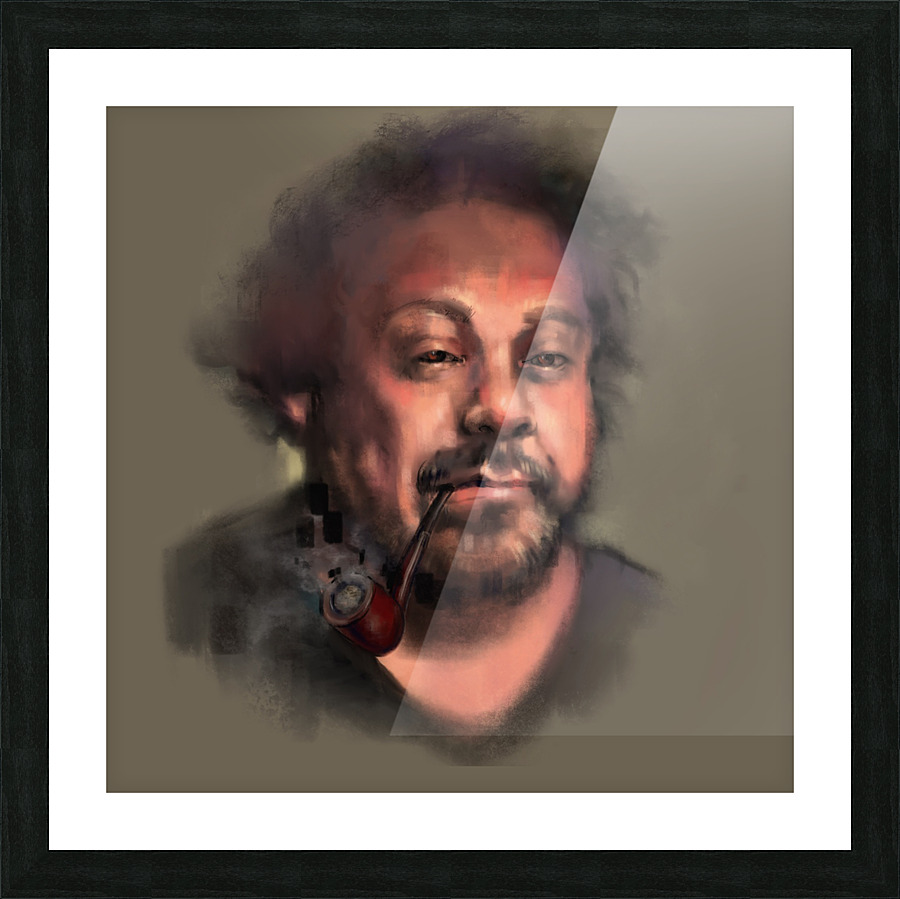 Pipe Smoking Man Picture Frame print