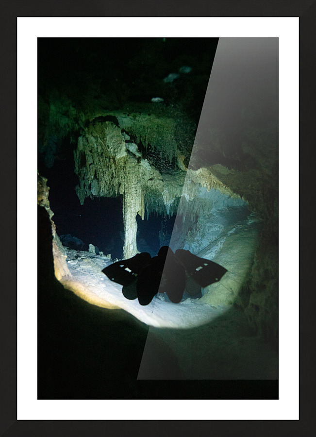 Floating Through Caves Picture Frame print