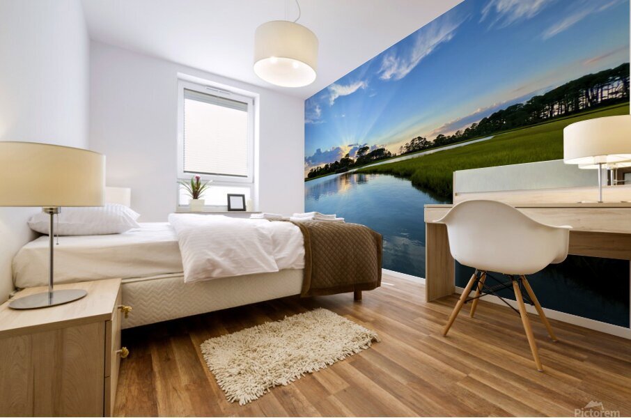 Inlet At Sunset Mural print