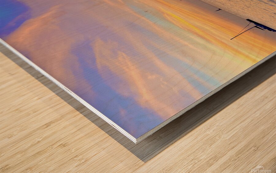 Aruba Sunset Wood print
