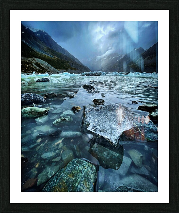 Hooker Glacier Picture Frame print