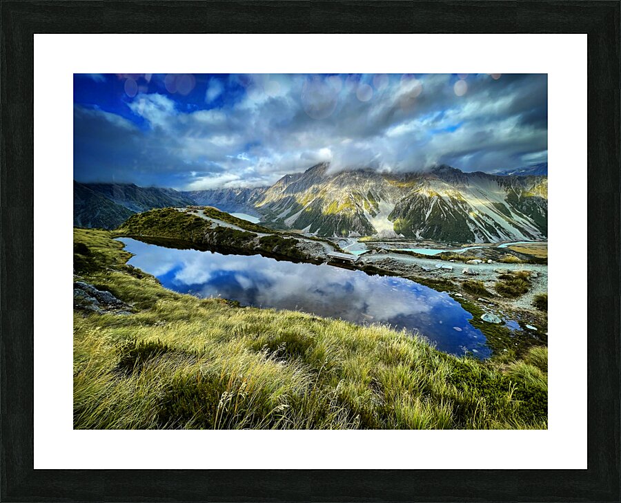 Blue and Gold Picture Frame print