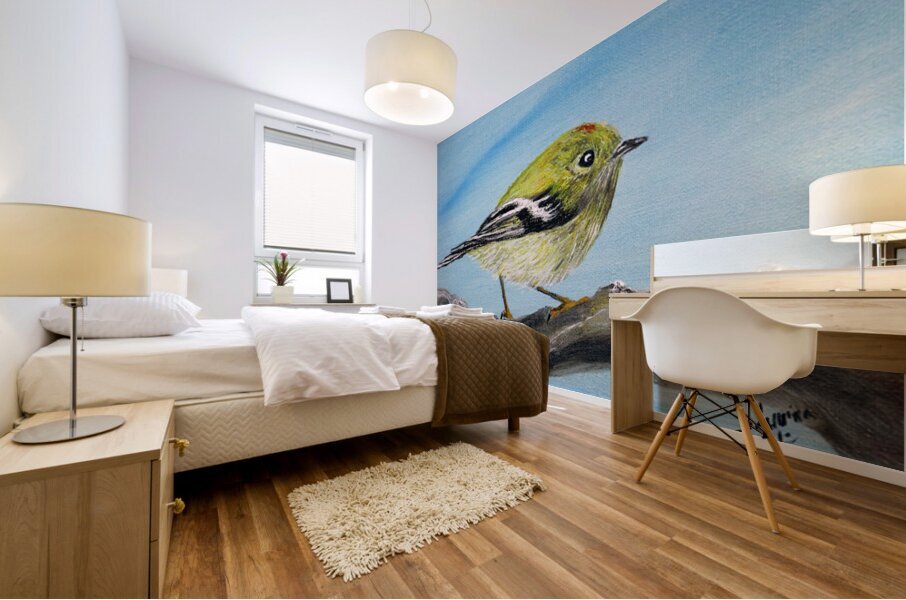 Ruby-crowned Kinglet Mural print