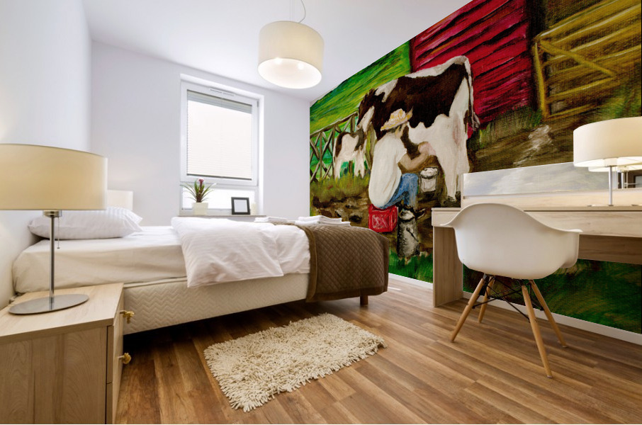 Cow Milking Mural print