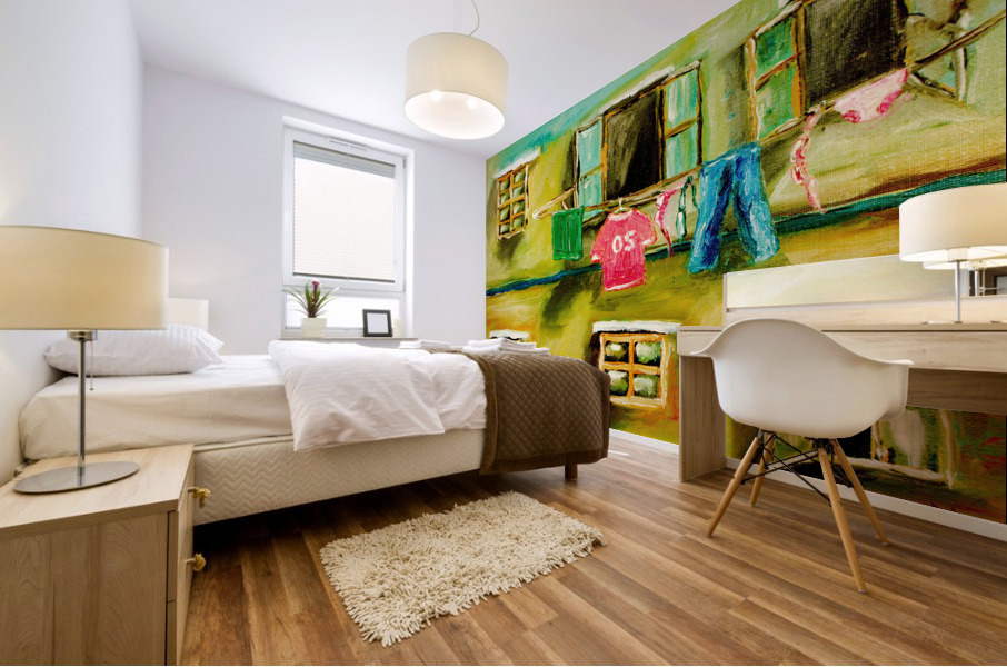 The Clothes Line Mural print