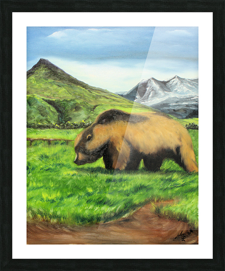 The Grazing Kodiak  Picture Frame print