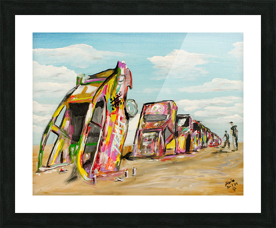 Cadillac Ranch Picture Frame print