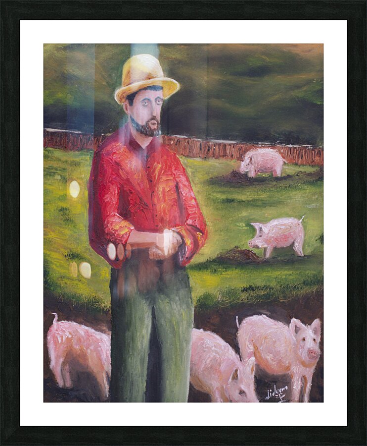 The Pig Farmer Picture Frame print