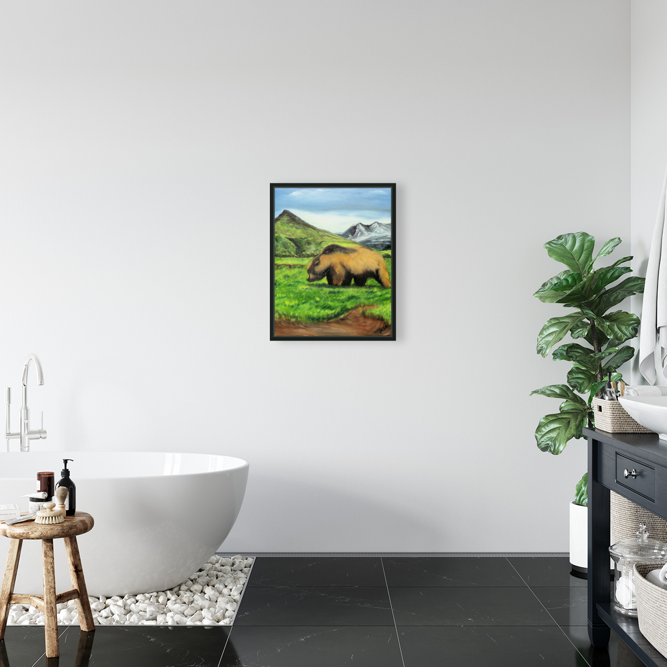 The Grazing Kodiak  Reproduction
