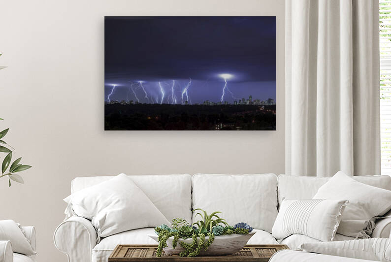 Lightning in the city of Toronto	 by Moe Shirani