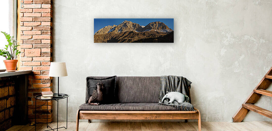 panoramic view of a snowy peaks in Iran	 by Moe Shirani