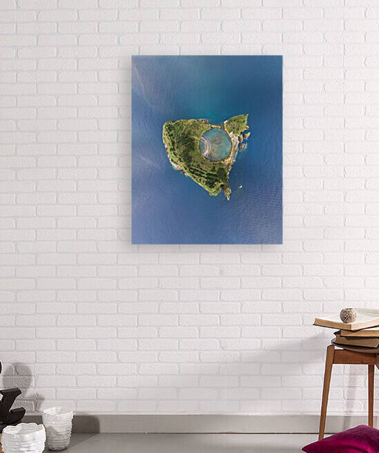 Aerial view of Islet of Vila Franca do Campo in Azores Portugal by Moe Shirani