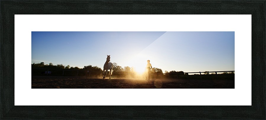 Lunging at Sunset Picture Frame print