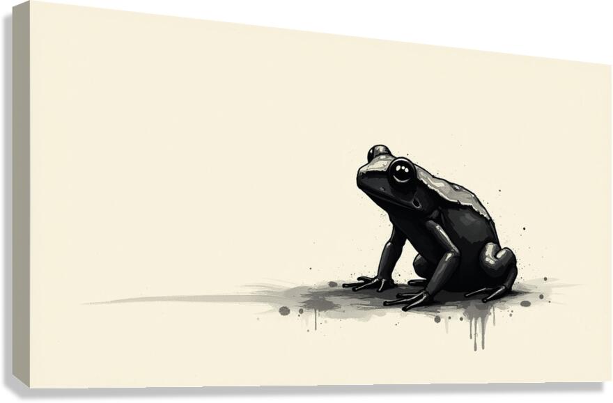 Shadow Frog: Abstract Ink Art Canvas Print
