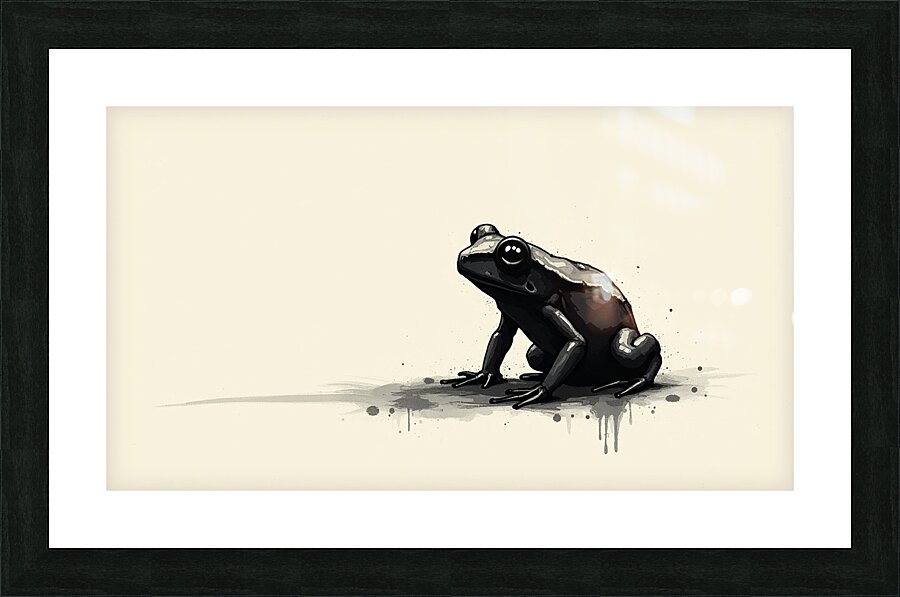 Shadow Frog: Abstract Ink Art Picture Frame print