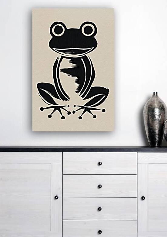 Minimalist Ink Frog: Abstract Brushstroke Art by Bothaina ALsomain