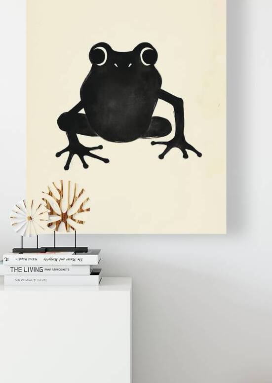 Silent Leap: Abstract Frog Ink Art by Bothaina ALsomain