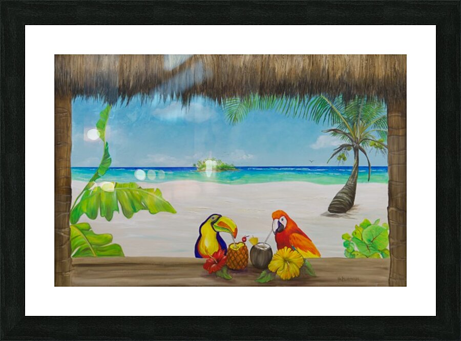 Beach tiki  Picture Frame print