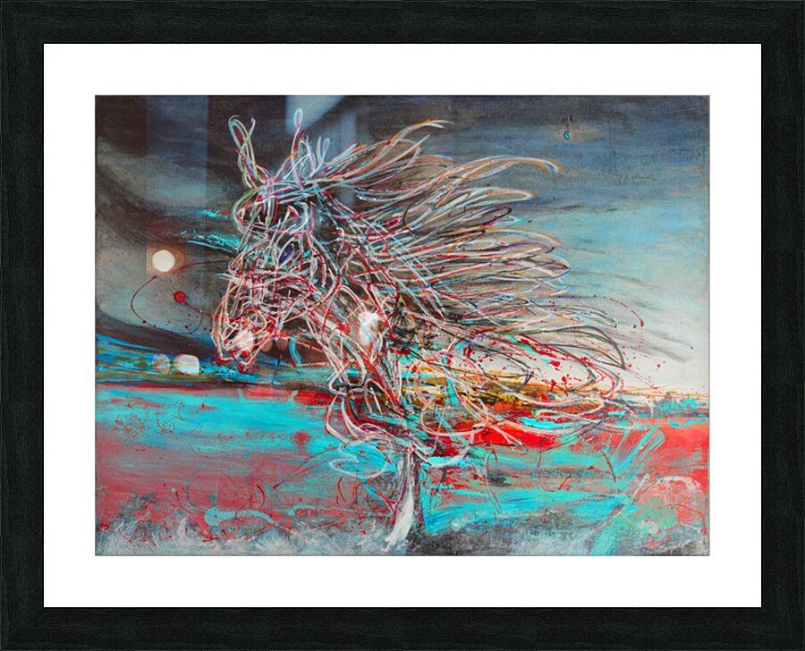 Wild Fire under The Moon -The Stallion by Mar Streinesberger Art Turquoise by Art Turquoise