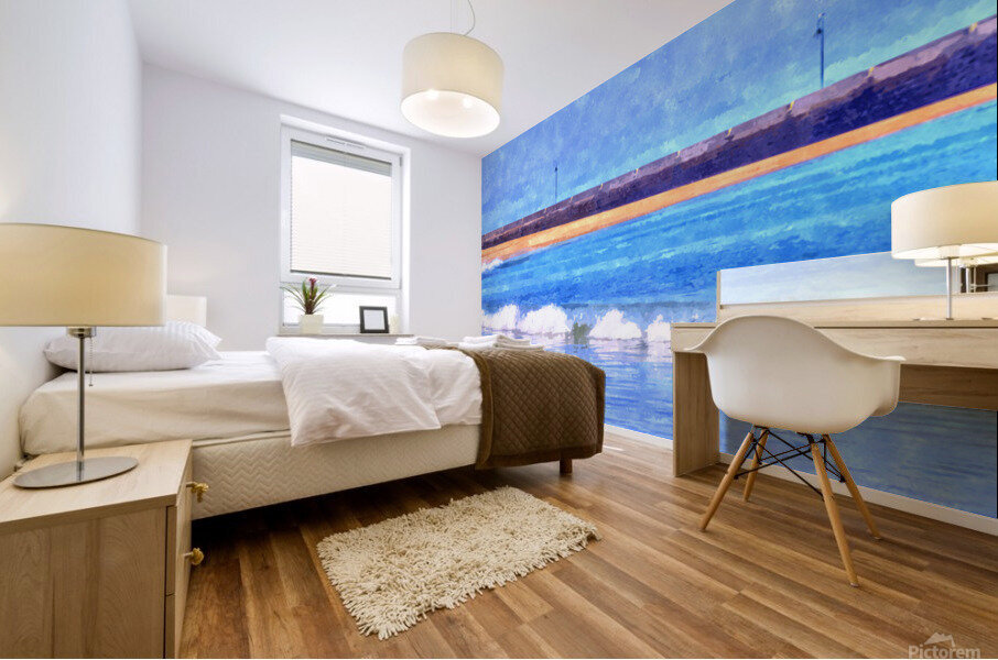 Looking at the sea Mural print