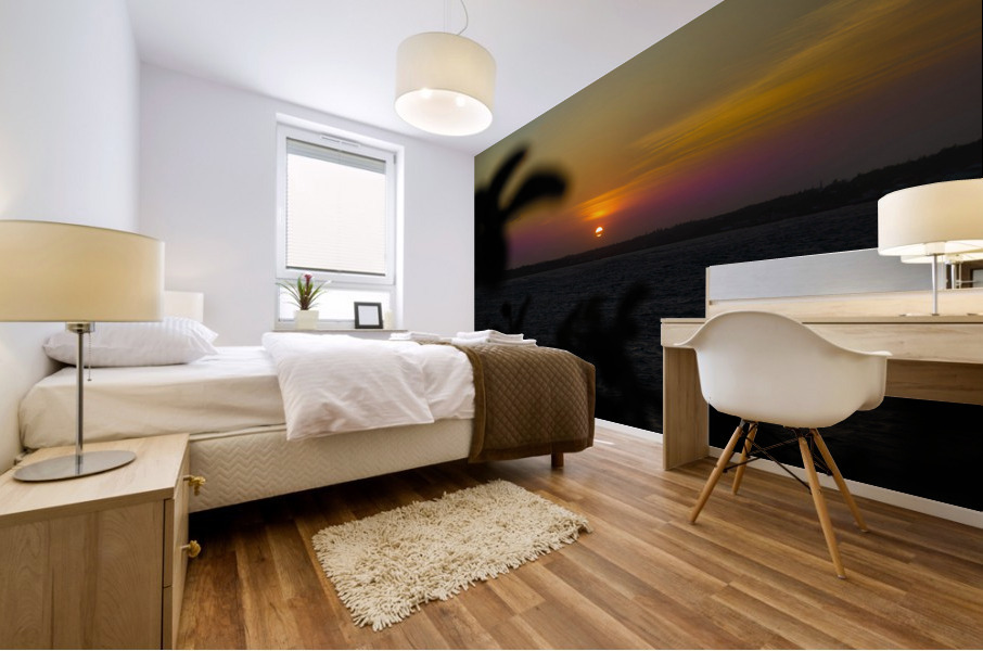 Palm Tree Sunset Mural print