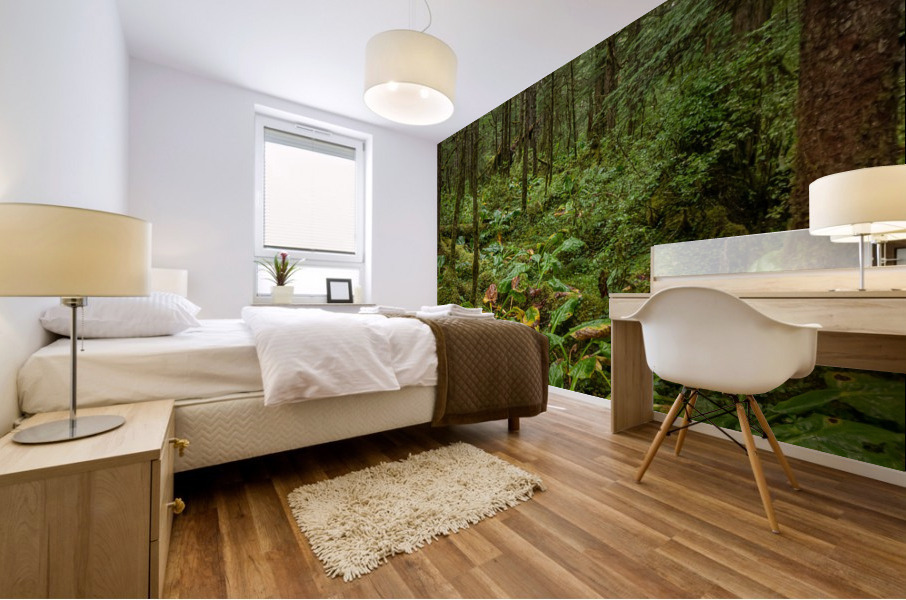 Green and Wet Mural print