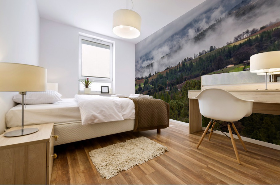 Foggy Vineyards Mural print
