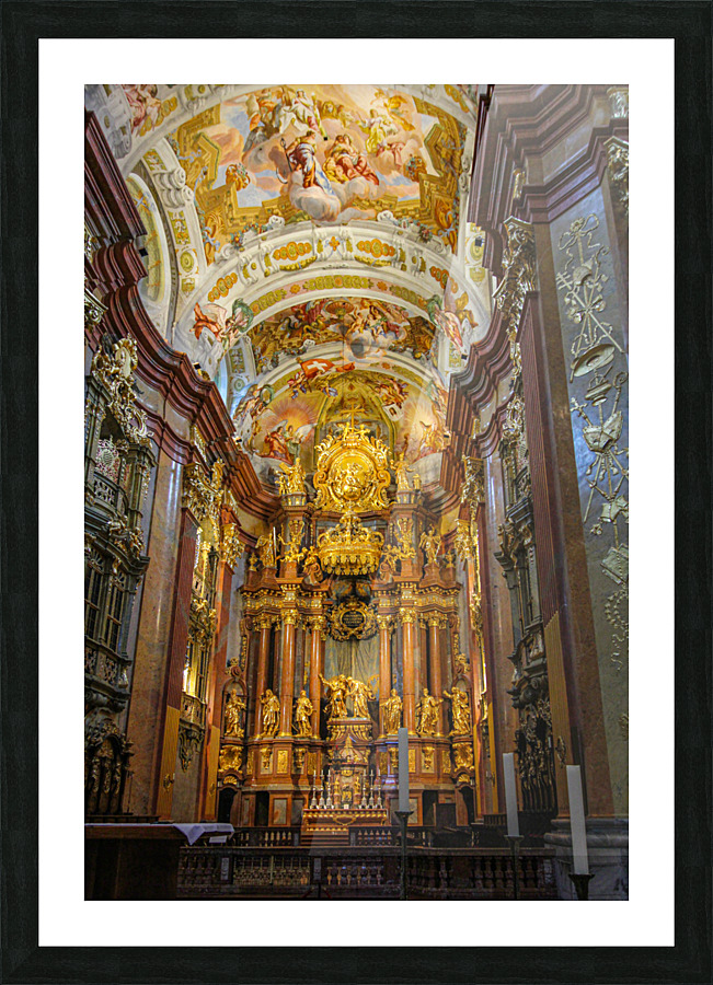 Melk Abbey Altar with Ceiling Picture Frame print