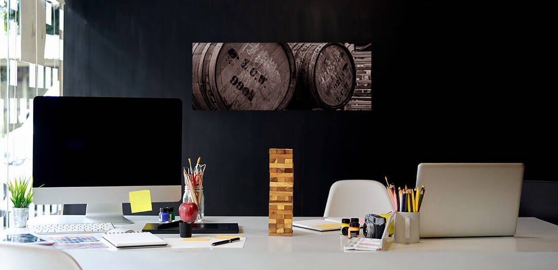 LCW Wine Barrel B&W by Nicholas