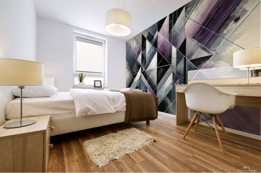 Intersecting Dimensions: A Symphony in Violet Mural print