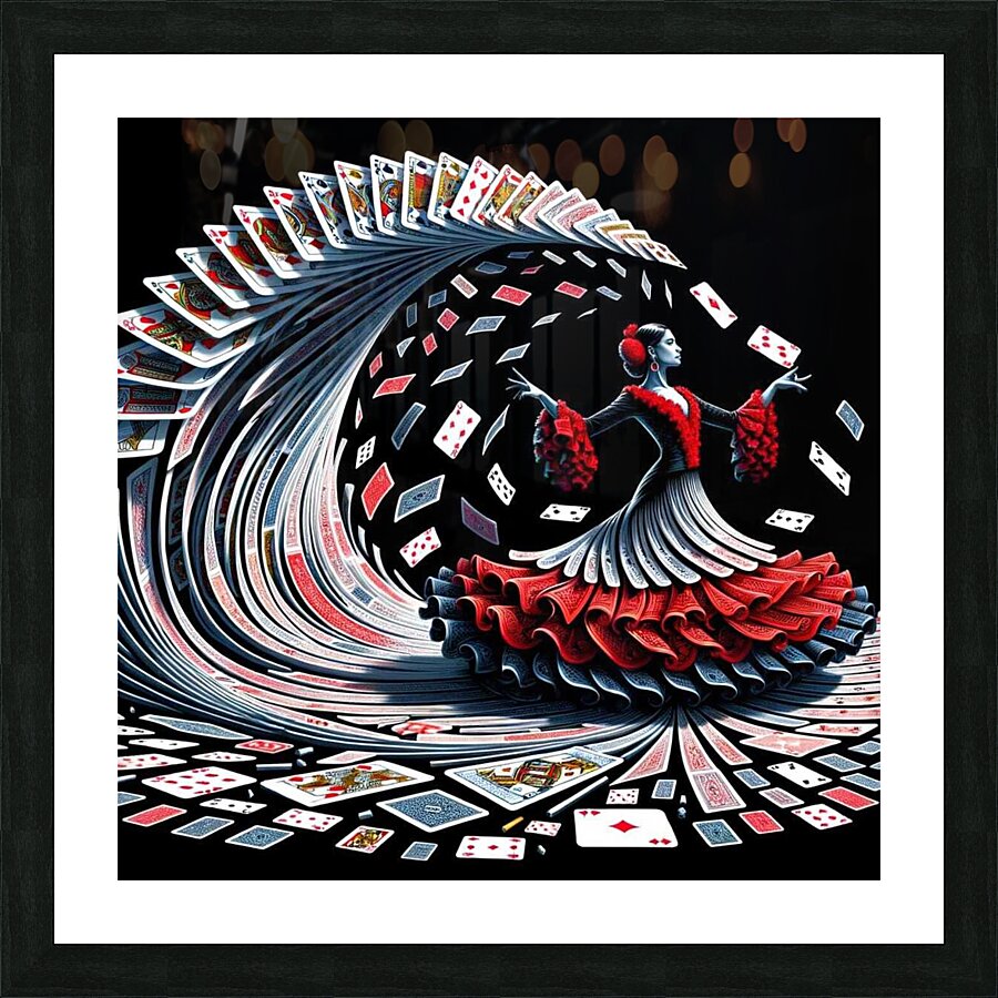 Flamingo cards dancer Picture Frame print