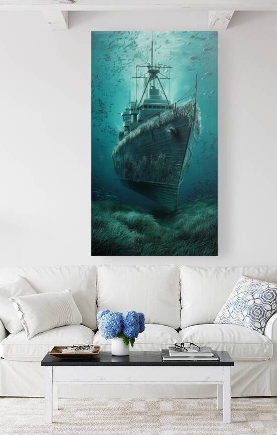 a warship 500 meters under water  by ProLuca