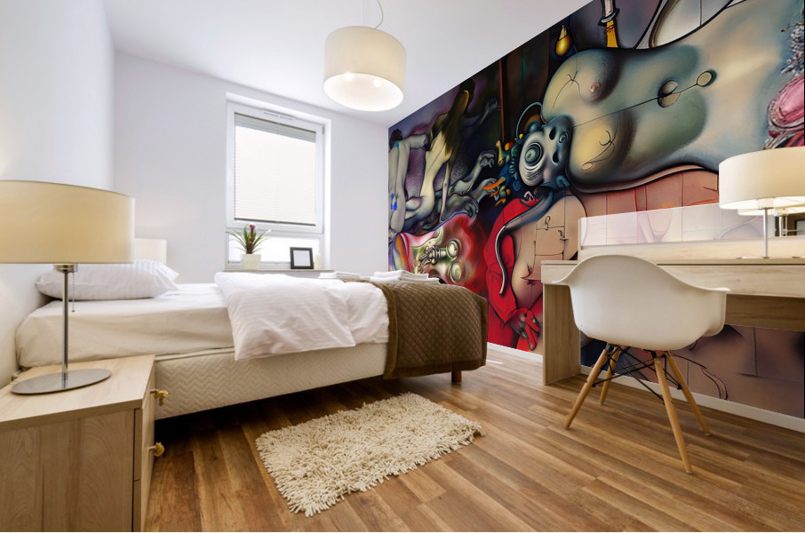 Red wall Mural print