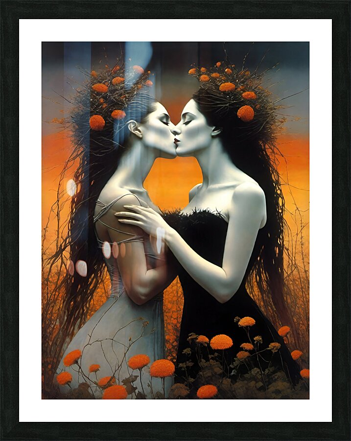 a kiss Picture Frame print