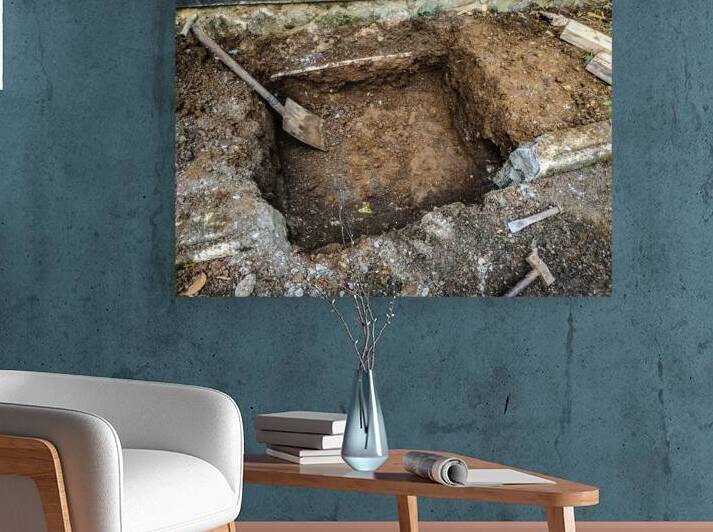 Excavation Site with Tools for Construction Work by urbancamshot