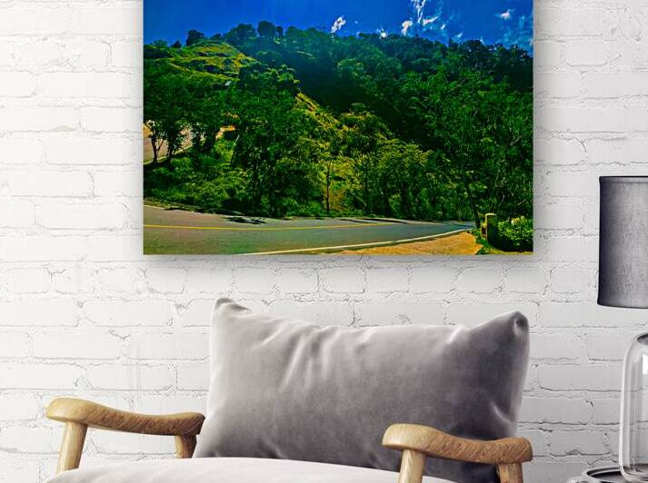 Winding Mountain Road Surrounded by Lush Greenery by urbancamshot