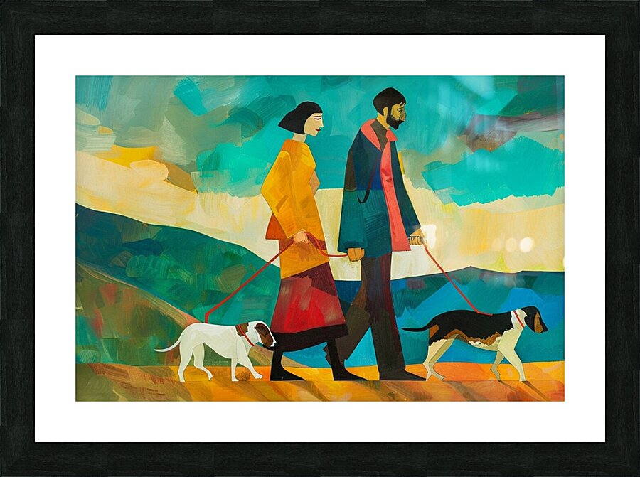 COMPANIONS ON A PROMENADE Picture Frame print