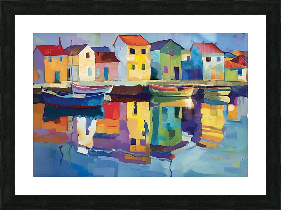 REFLECTIONS IN THE HARBOR Picture Frame print